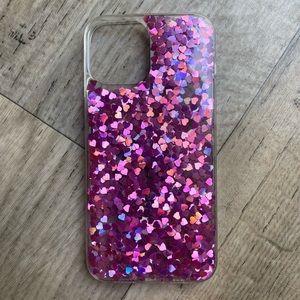 iPhone 12 prom max pink heart phone case